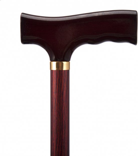 Wandelstok Aluminium - Mahonie - Verstelbaar - 78.5 cm