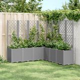 Maison Exclusive - Jardinière avec treillis, gris clair, 160 x 160 x 140 cm, PP