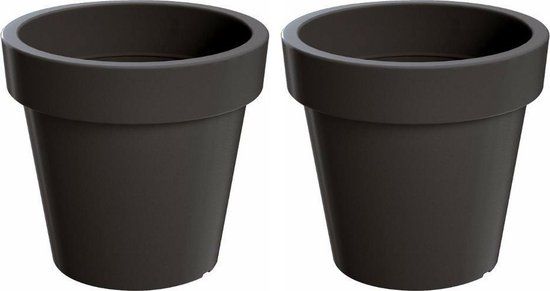 Set van 2x antraciet bloempotten 60 cm - Kunststof - Prosperplast