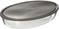 5five Ovenschaal met deksel - borosilicaat glas - ovaal - 3 Liter - 34 x 24 x 6,7 cm
