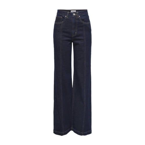 ONLY ONLHOPE High Waist Wide Leg Jeans - Dark Blue Denim