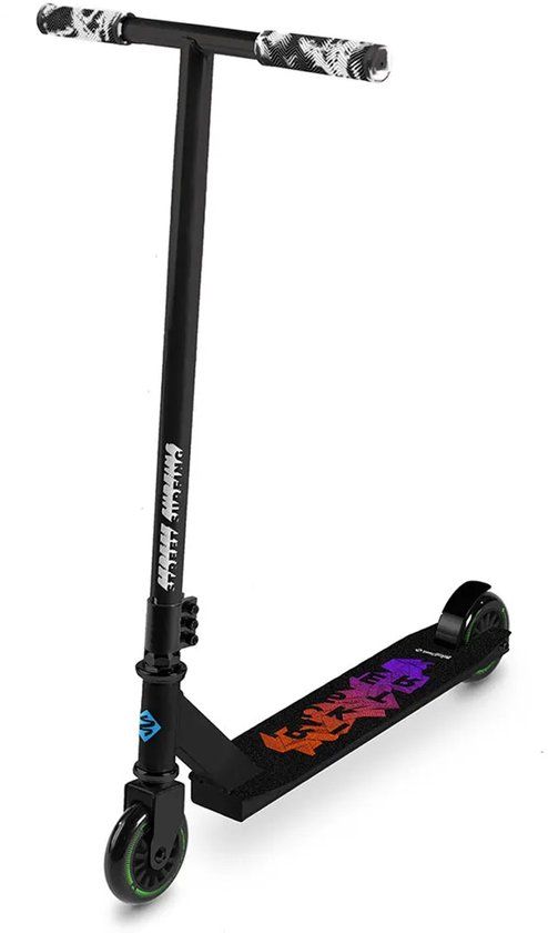 Street Surfing Trickster Stuntstep - Zwart - 100mm Wielen - Beginners - 5+