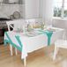 Bonamaison Tafelkleed, Anti-Mold, Sneldrogend, Waterdicht, 100% Polyester Tafellaken, Turkoois, wit, 140 x 160 Cm