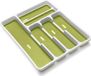 Addis Premium antislip zachte basislade bestek organizer lade, 6 compartimenten, wit en groen
