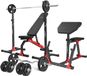 Marbo Sport Banc d'haltères MH9 avec banc à curl biceps et supports d'haltères - Set d'haltères de 83 kg avec disques en caoutchouc