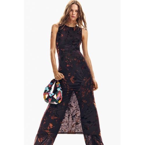 Desigual midijurk met all over print zwart