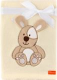 Be Mammy Babydeken - Dekbed - Kinderdeken - Wiegdeken - Dekentje Baby - 76 x 102 cm - Ecru - hond - BE-BE20-168-BBL