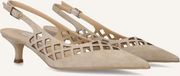 Stefano Lauran Hakken Dames 18819 Beige Suède Kitten Heel 5-7 cm Maat 37