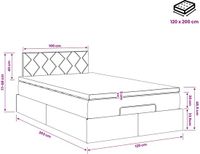 vidaXL Ottoman Bed with Mattress Light Grey 120 x 200 cm Fabric