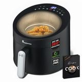 MasterPRO Rocket Cyclone 500 Airfryer met venster, 100% PFAS-vrij, capaciteit 5 l, vermogen 1500 W, digitaal paneel, 360° circulatie, extra snel circulatiesysteem
