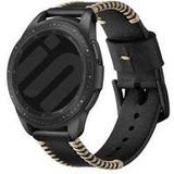 Strap-it Samsung Bracelet en cuir cousu Samsung Galaxy Watch 3 45mm (noir)