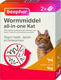Beaphar All-in-one Ontworming Tabletten Kat - 2 tabletten