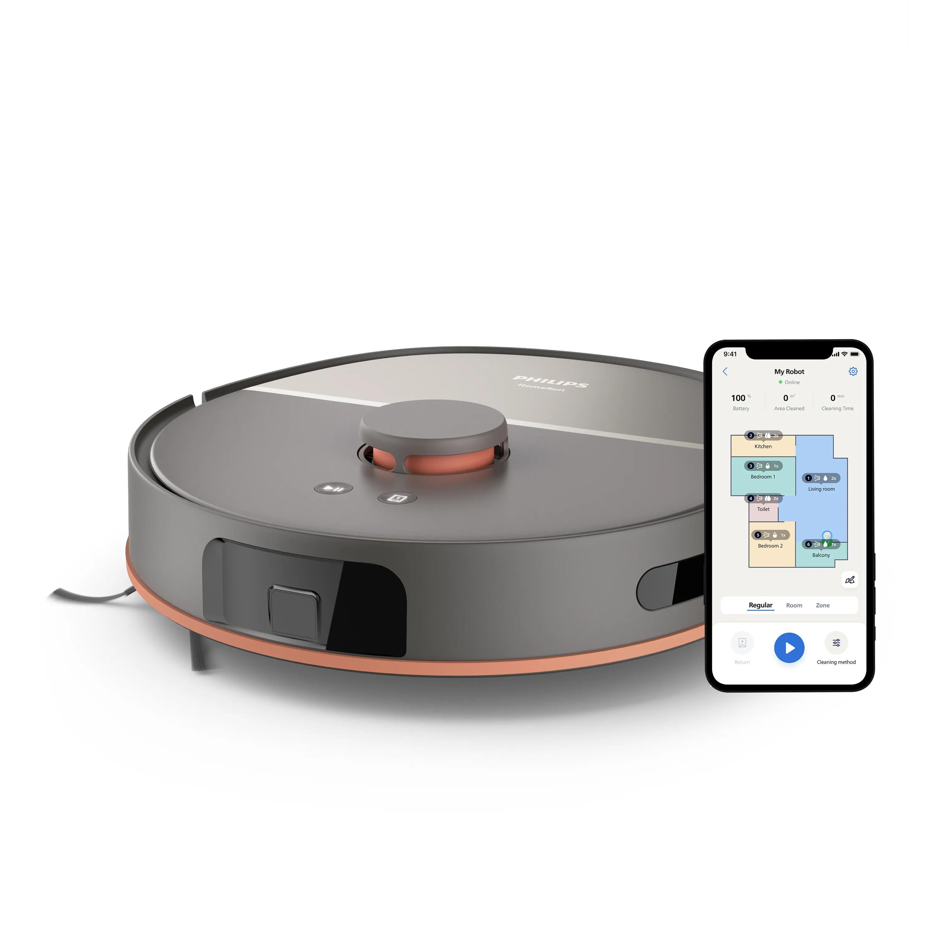 Philips XU5000/10 Robot Vacuum - Grey - 200 min - Laser Navigation - Automatic Emptying