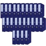 OFFICER PRODUCTS A4 Ordner documentmappen/Set van 24/75mm/7,5cm/Donkerblauw/Ringband/PP-plastic omslag/Vergrendelingsmechanisme/Documentorganisatie/Voor thuiswerk