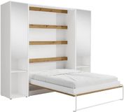 Vente-unique Bedkast hout natuurlijk licht, wit 160 x 200 cm