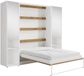 Vente-unique Bedkast hout natuurlijk licht, wit 160 x 200 cm