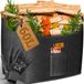 Kesser Brandhoutkorf 60 Liter - Extra dik vilt - Opvouwbaar met houten grepen - Antraciet