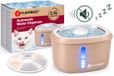 Flamingo Fontaine à boire chat – chien – 2,5L – Beige – Avec filtre à charbon & filtre en résine – Pompe silencieuse – Indicateur lumineux – Câble USB 150 cm – Finto