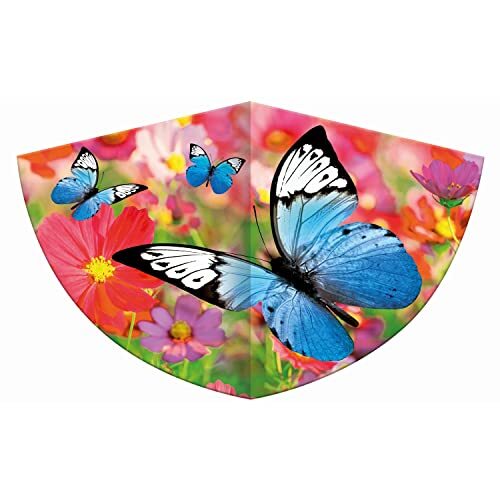 Paul Günther 1176 1176-kindervlieger vlinder, volledig klaar voor vliegen, met wikkelgreep en koord, enkelvoudige vlieger van robuuste folie voor kinderen vanaf 4 jaar, ca. 75 x 48 cm, meerkleurig
