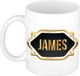 Bellatio Decorations Naam cadeau mok - James - Zwart - Keramiek - 300 ml
