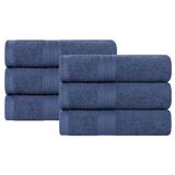 Superior Eco-vriendelijke handdoekenset, katoen, marineblauw, 40,6 x 76,2 cm, 6-delig