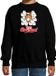 Bellatio Decorations Shoppartners Bv Foute Kerst sweater / Kerst trui met hamsterende kat Merry Christmas zwart voor kinderen- Kerstkleding / Christmas outfit 122/128