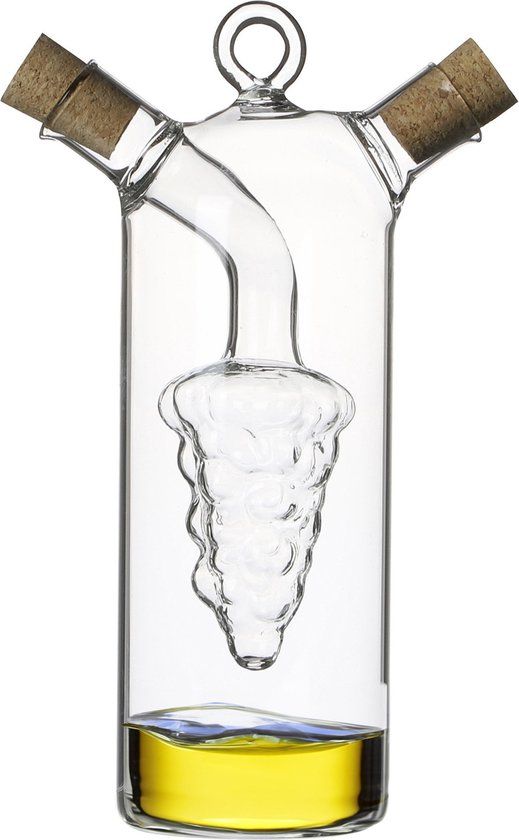 Urban Living Azijn/Olie flessen luxe tafelset dispenser - glas - Design vorm - olijfolie flessen