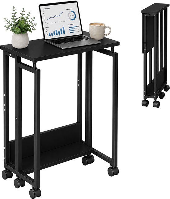 Merkloos Relaxdays Bureau - opvouwbaar - 60x75x50 cm - zwart