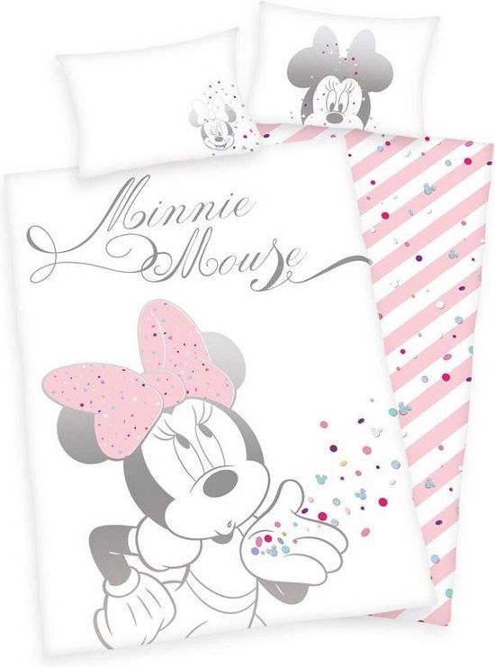 Minnie Mouse Dekbedovertrek Confetti Junior 100x135cm Katoen - Roze