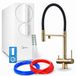 Ari Highflex Système de filtre à eau avec robinet de cuisine, osmose inverse 800 GPD, robinet mélangeur, aérateur, laiton, or brossé