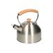 Dille &amp; Kamille Bouilloire sifflante, acier inoxydable avec anse en bois, 2,5 L