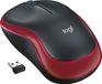 Logitech M185 Draadloze muis, 2,4 GHz met USB-nano-ontvanger, 12 maanden batterijduur, 1000 DPI optische tracking, geschikt voor zowel linkshandigen als rechtshandigen, rood