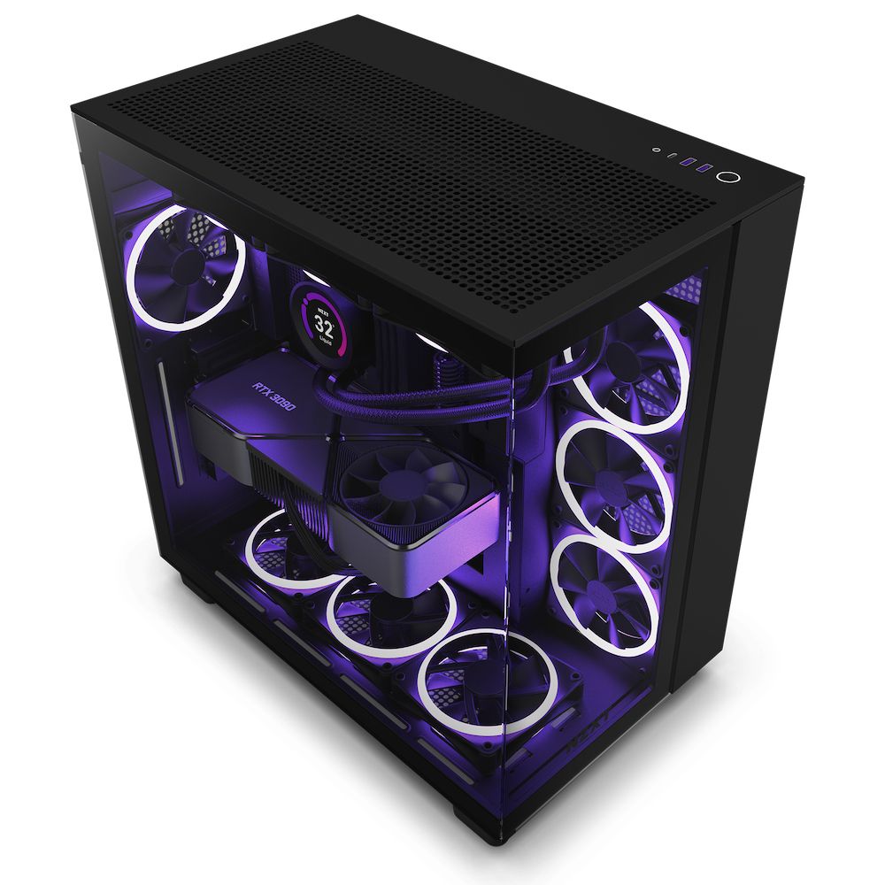 NZXT H9 Flow - Black Midi Tower PC Case - Black