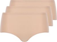 Chantelle 3-pack Soft stretch hipster - Naadloze shorts - Dames hipster naadloos - Katoenen kruisje - beige
