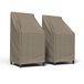 Budge P1A01PM1-2PK Engelse Tuin Patio Stapel Stoelen Barkruk Cover (2 Pack) Heavy Duty en Waterdicht, Stoelen Stoel (2-Pack), Tan Tweed