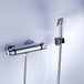 Lefran Thermostatische Bidet Kit Muur Thermostatische Bidet Kraan Shattaf Bidet Spayer Douchepistool+1.5 Meter Doucheslang+Abs Douchekenthouder Chrome
