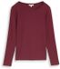 Tom Tailor - Slim fit shirt met lange mouwen en boothals - Maat XXL - Preppy Plum