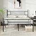 Novilla Metalen bedframe van 30,5 cm met hoofdeinde en treeplank, stalen lattenondersteuning, matrasbasis, antislip ontwerp, eenvoudige montage, opbergruimte onder bed 160 x 190 cm, zwart