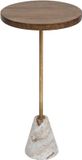 Atmosphera Salontafel marmer en hout, Ø 35,5 cm