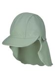 Sterntaler Uniseks pet met klep, nek, effen beanie-muts, Matgroen, 49