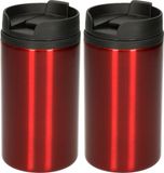 Makito Western Europe Mug - 2x - 300 ml - Rouge - Inox