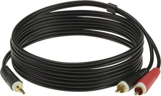 Klotz AY7-0600 - 6m Mini-Jack to 2x Cinch Cable - Black