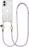 AVY Hoesje geschikt voor Apple iPhone 17 | Compatibel met MagSafe | Clear Case met Telefoonkoord 130CM | Crossbody Tressé Purple