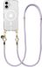 AVY Hoesje geschikt voor Apple iPhone 17 | Compatibel met MagSafe | Clear Case met Telefoonkoord 130CM | Crossbody Tressé Purple