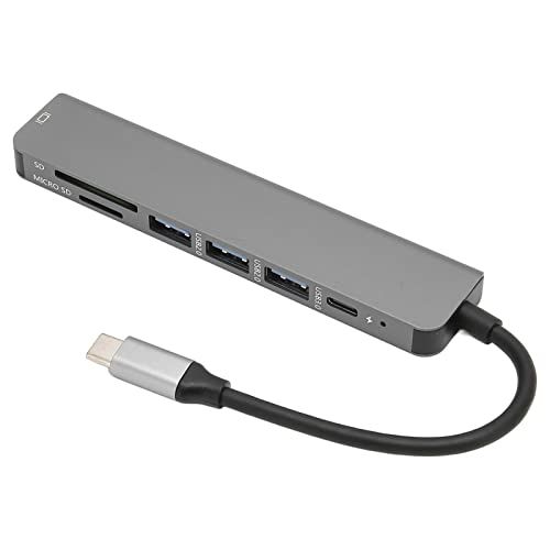 Septpenta USB C Hub - 4K HD - USB C 3.0 - SD/TF Card Reader