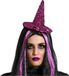 Atosa Halloween heksenhoed - mini hoedje op diadeem - one size - paars glitter - meisjes/dames