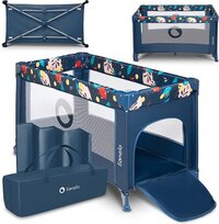 Lionelo Stefi Campingbed - 125x65cm - Blauw - Inclusief Matras & Transporttas