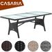 Casaria Polyrattan Tafel – Veiligheidsglasblad 190x90x74 cm – Grijs