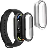 kwmobile 2x cover geschikt voor Xiaomi Mi Band 9 - Fitnesstracker cover van gehard glas en kunststof frame set zwart