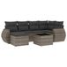 VidaXL 7-delige Loungeset met Kussens, Poly Rattan, Donkergrijs
